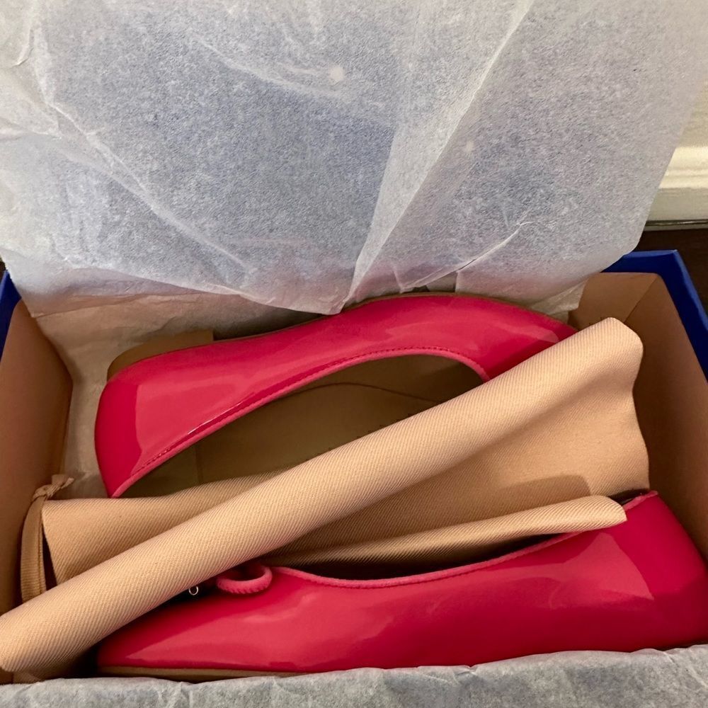 Stuart Weitzman Women’s gabby leather ballet in pink flats almond toe Sz 6, NIB - Picture 10 of 11